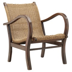 Woven Cord Chair with Steam Bent Arms, Germany circa 1930s