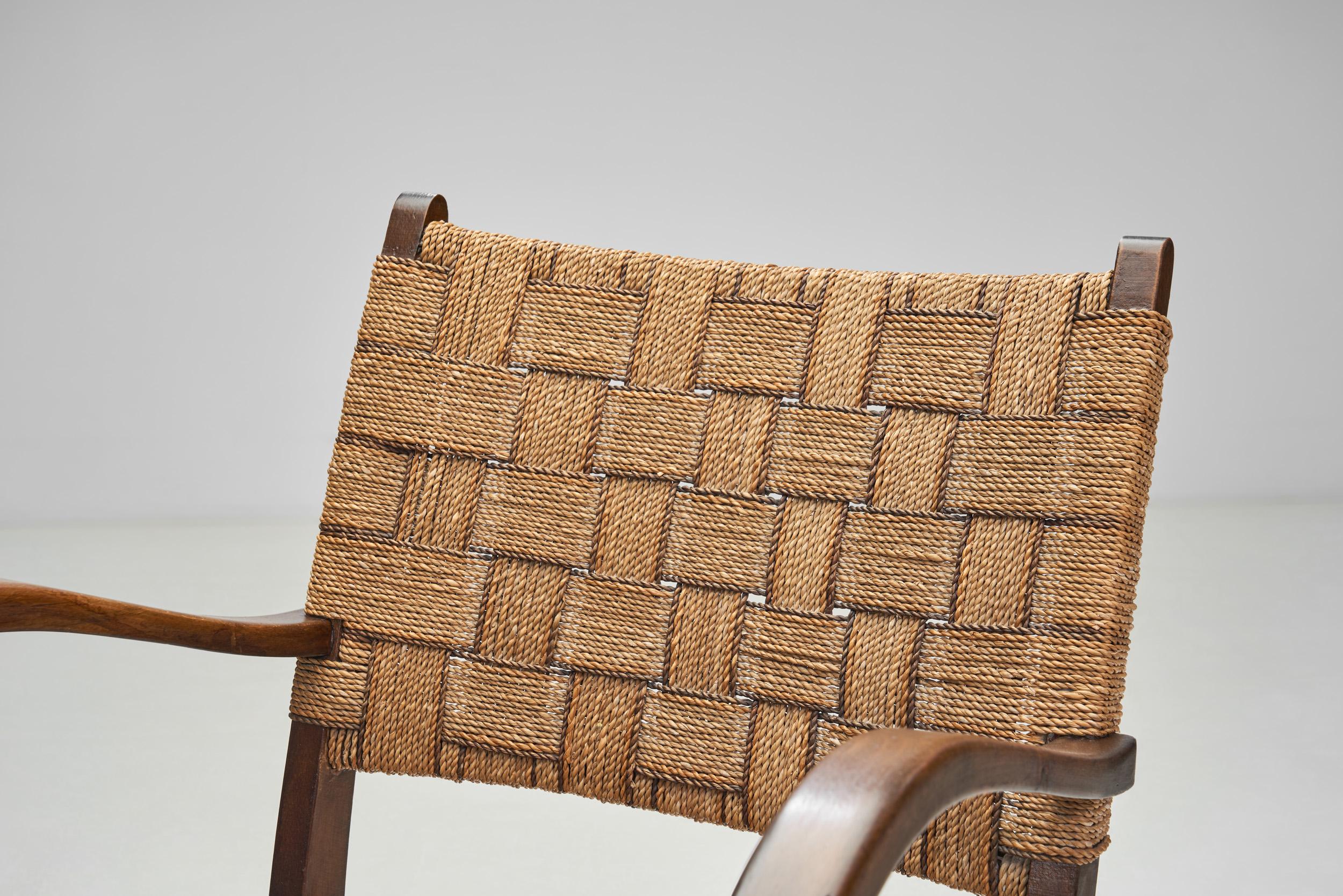 Woven Cord Chairs in the Manner of Erich Dieckmann, Germany circa 1950s 3