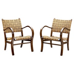 Woven Cord Chairs in the Manner of Erich Dieckmann, Germany circa 1950s