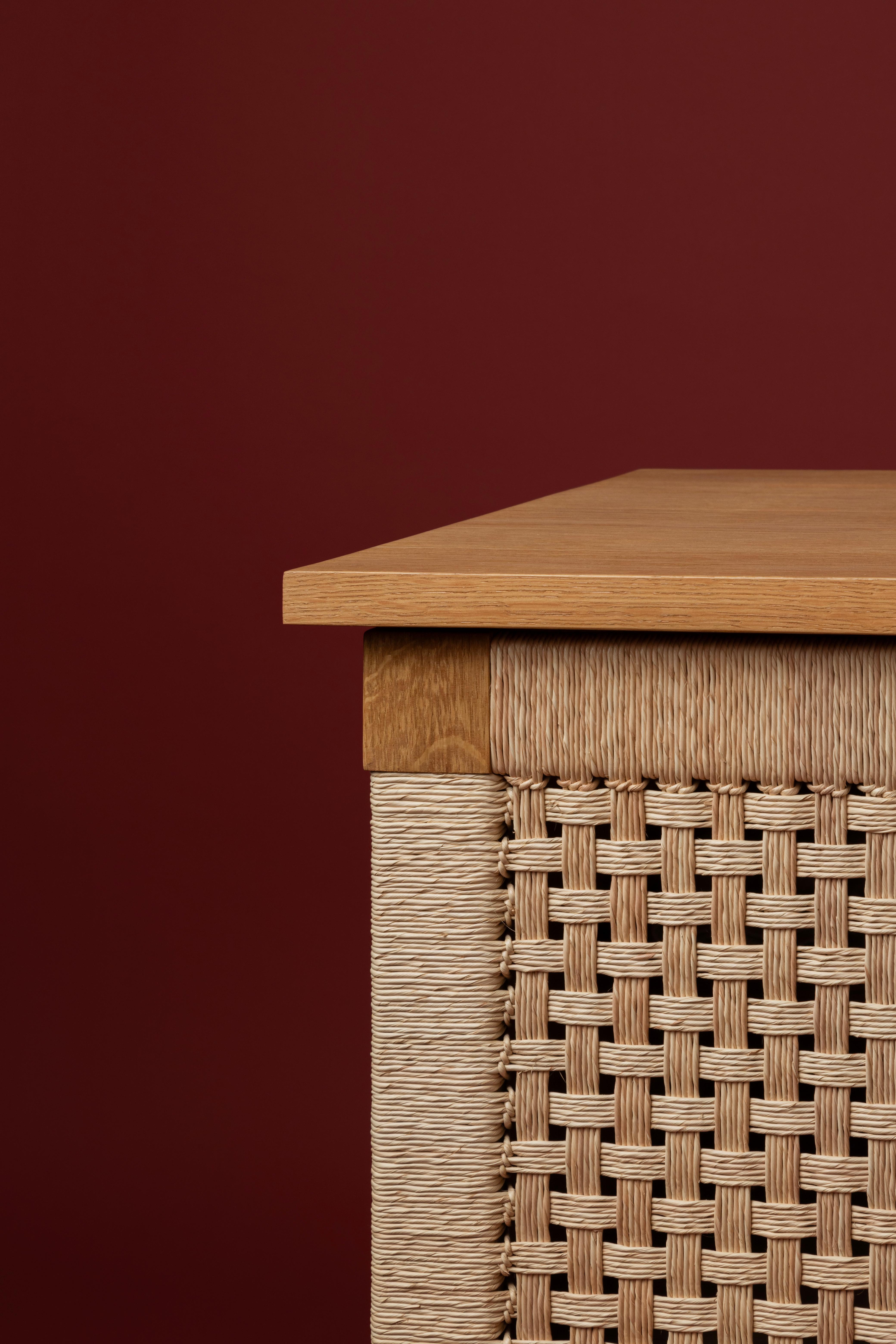 Mexican Woven Credenza with Handwoven Palm Cord Doors by Michael van Beuren from LUTECA For Sale