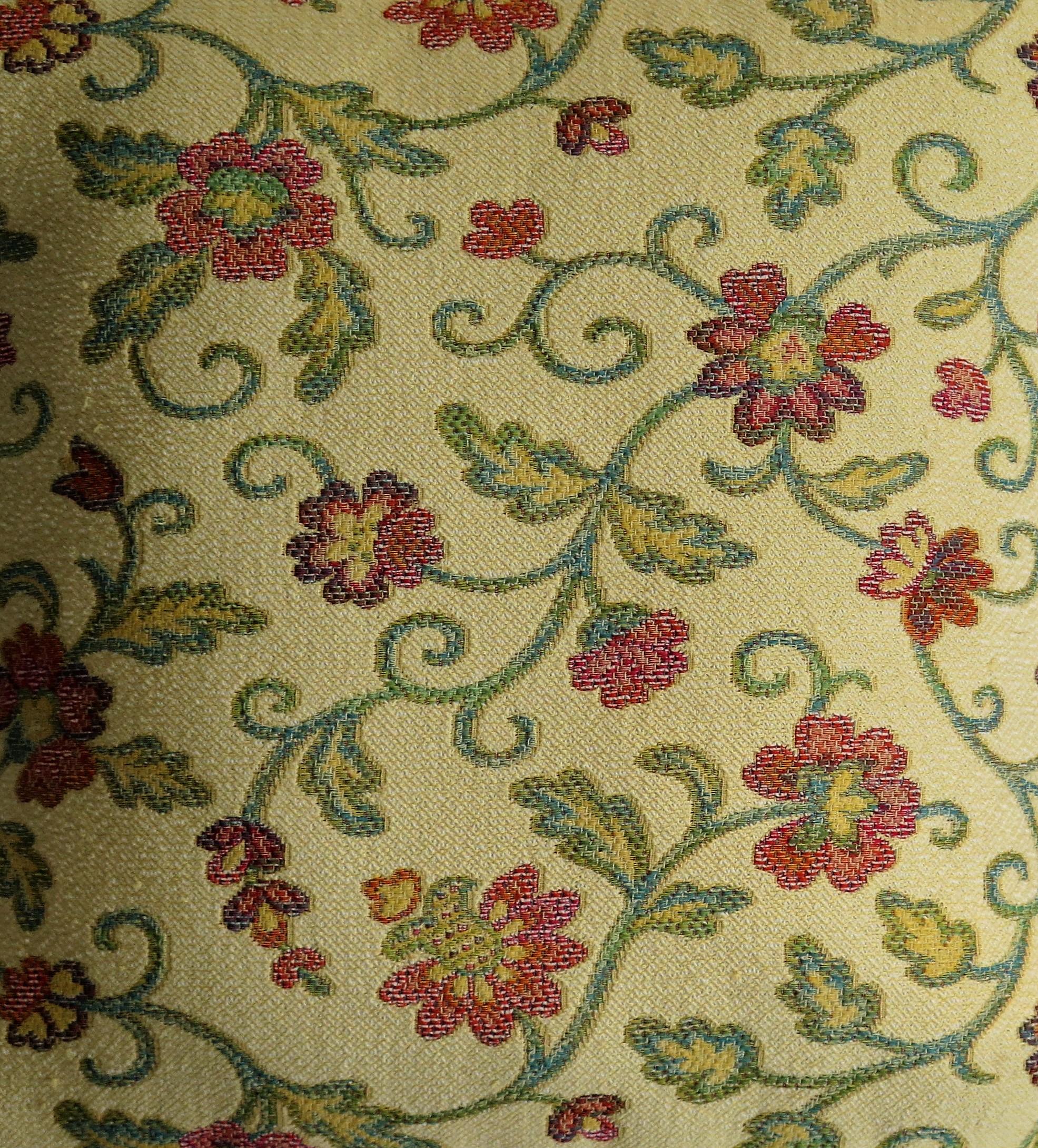 Fabric Woven Cushion or Pillow in Art Nouveau Floral Vine Style, 20th Century For Sale