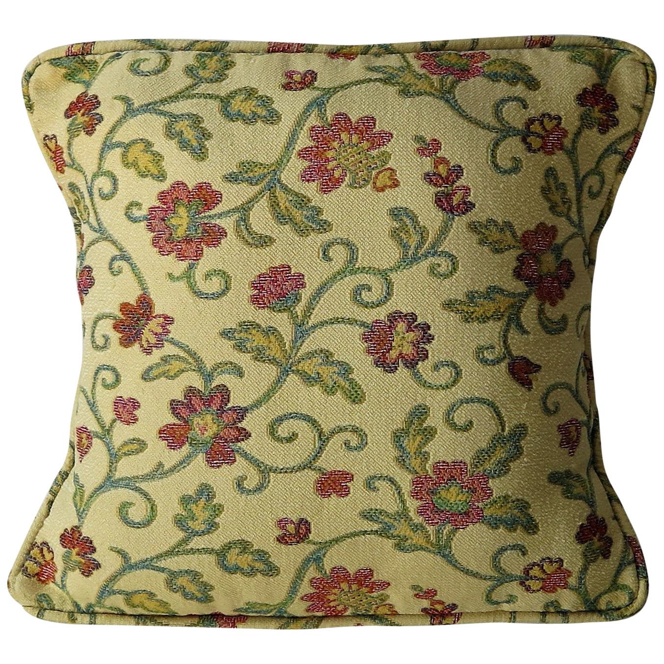 Woven Cushion or Pillow in Art Nouveau Floral Vine Style, 20th Century