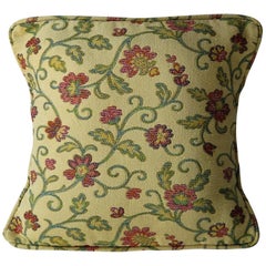 Coussin ou oreiller tissé en vigne à motifs floraux Art Nouveau, 20ème siècle