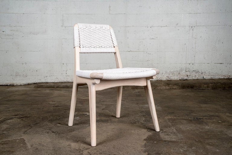 Woven Danish Cord Chair, Pickled White Ash, Hardwood, Custom, Dining