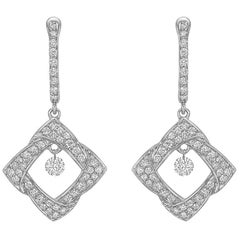 Woven Diamond-Shaped Drop Earrings