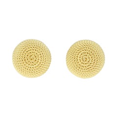 Woven Dome Knot Stud Earrings Set in 18k Yellow Gold