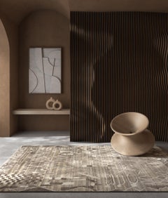 Tappeto intrecciato Earthtones Natural Gray & Natural Soot 270x360 cm annodato a mano