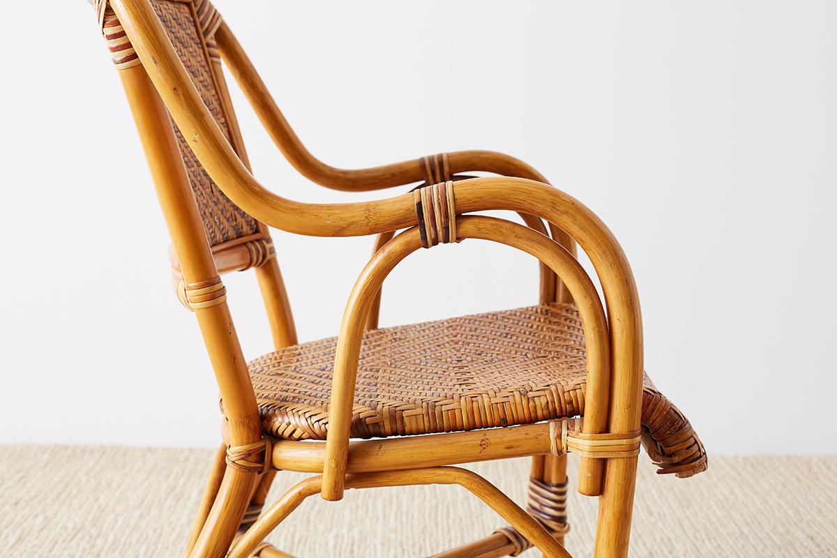 Wicker Woven French Bistro Style Rattan Dining Chairs