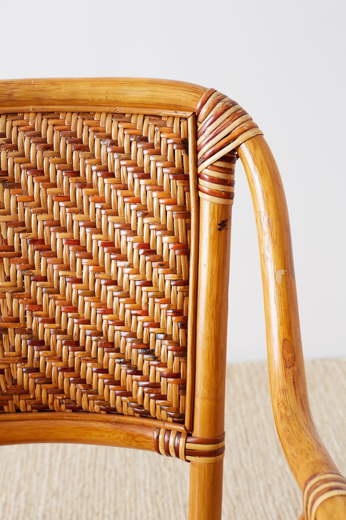 Woven French Bistro Style Rattan Dining Chairs 3