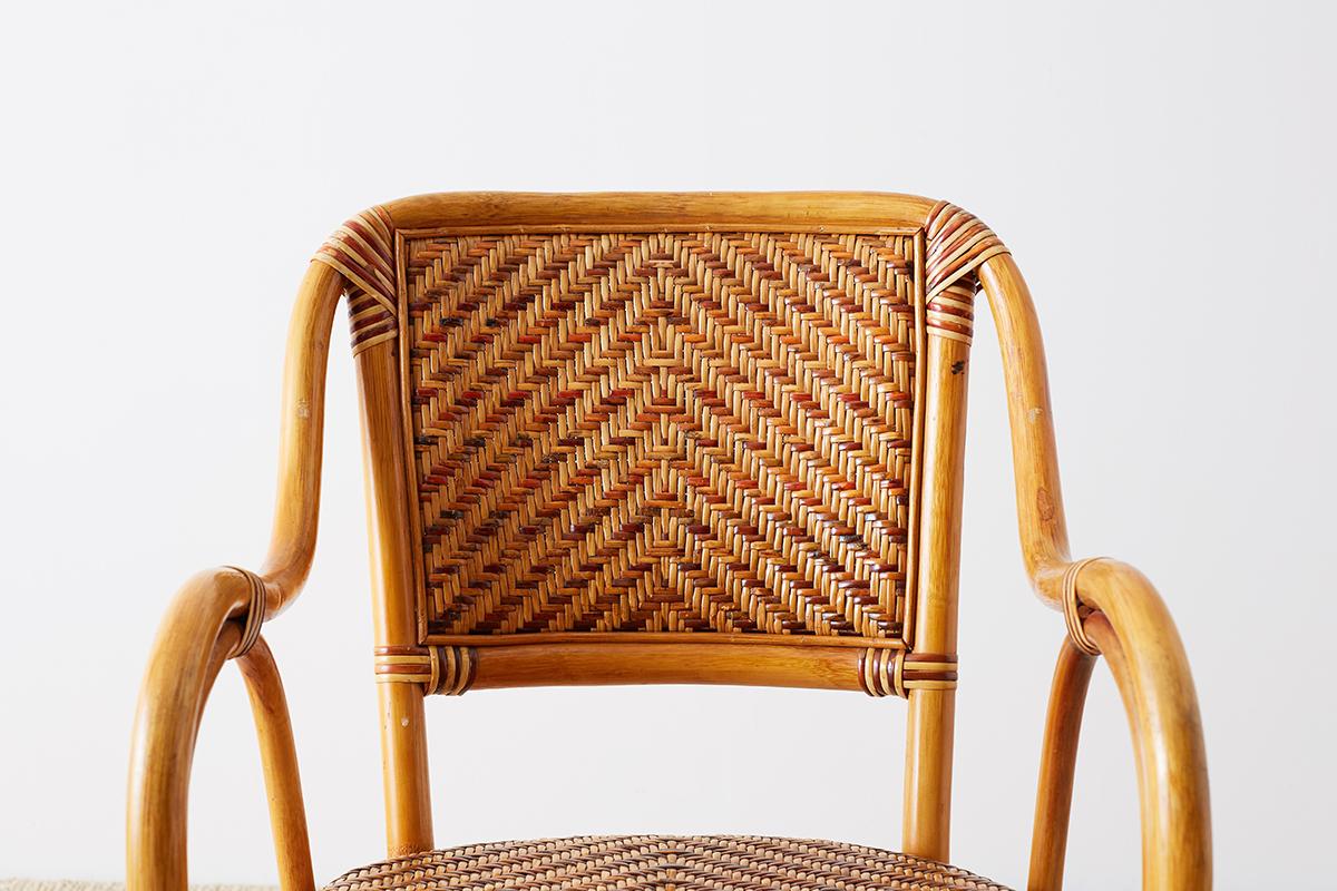 Woven French Bistro Style Rattan Dining Chairs 5