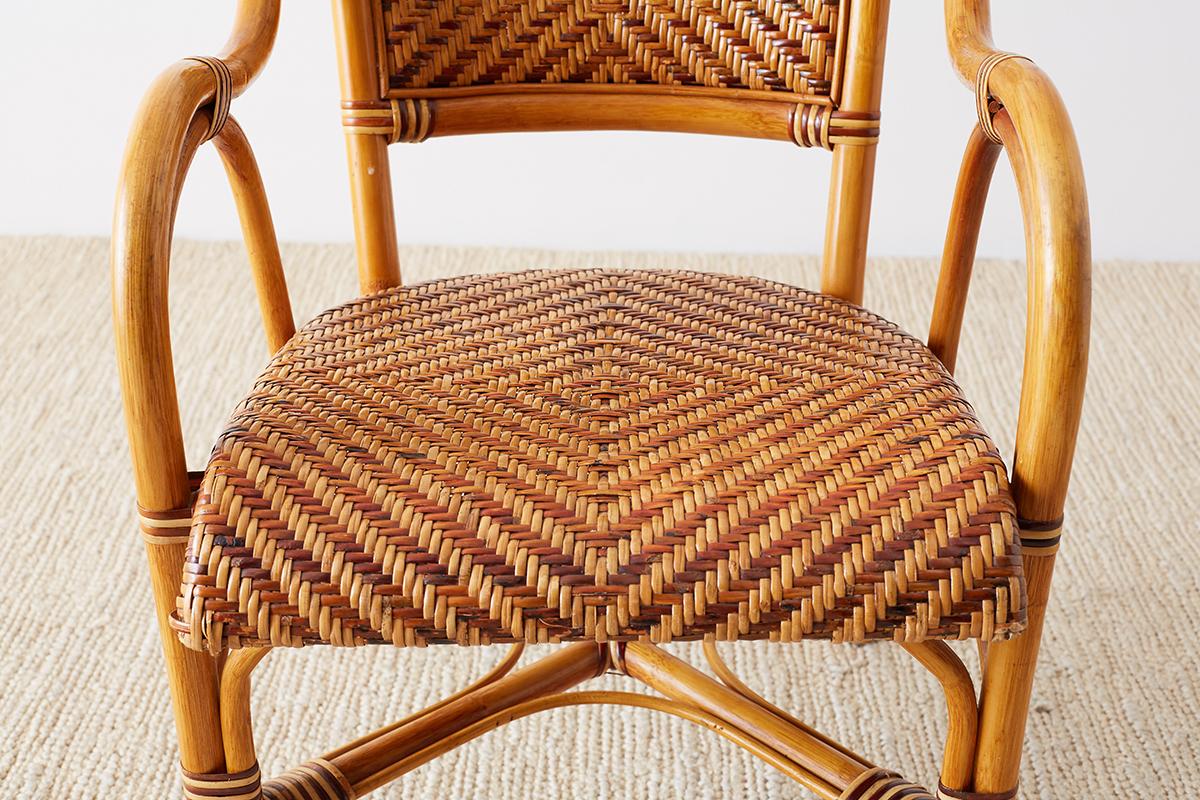 Woven French Bistro Style Rattan Dining Chairs 7