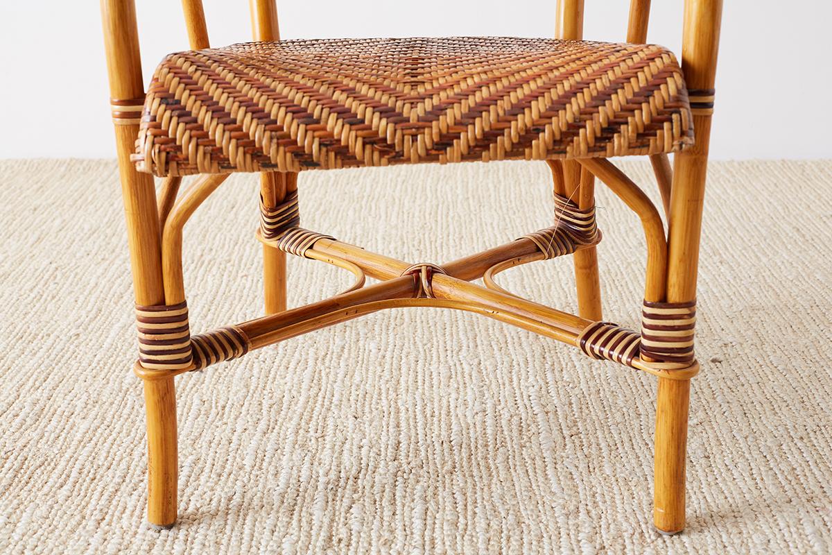 Woven French Bistro Style Rattan Dining Chairs 8