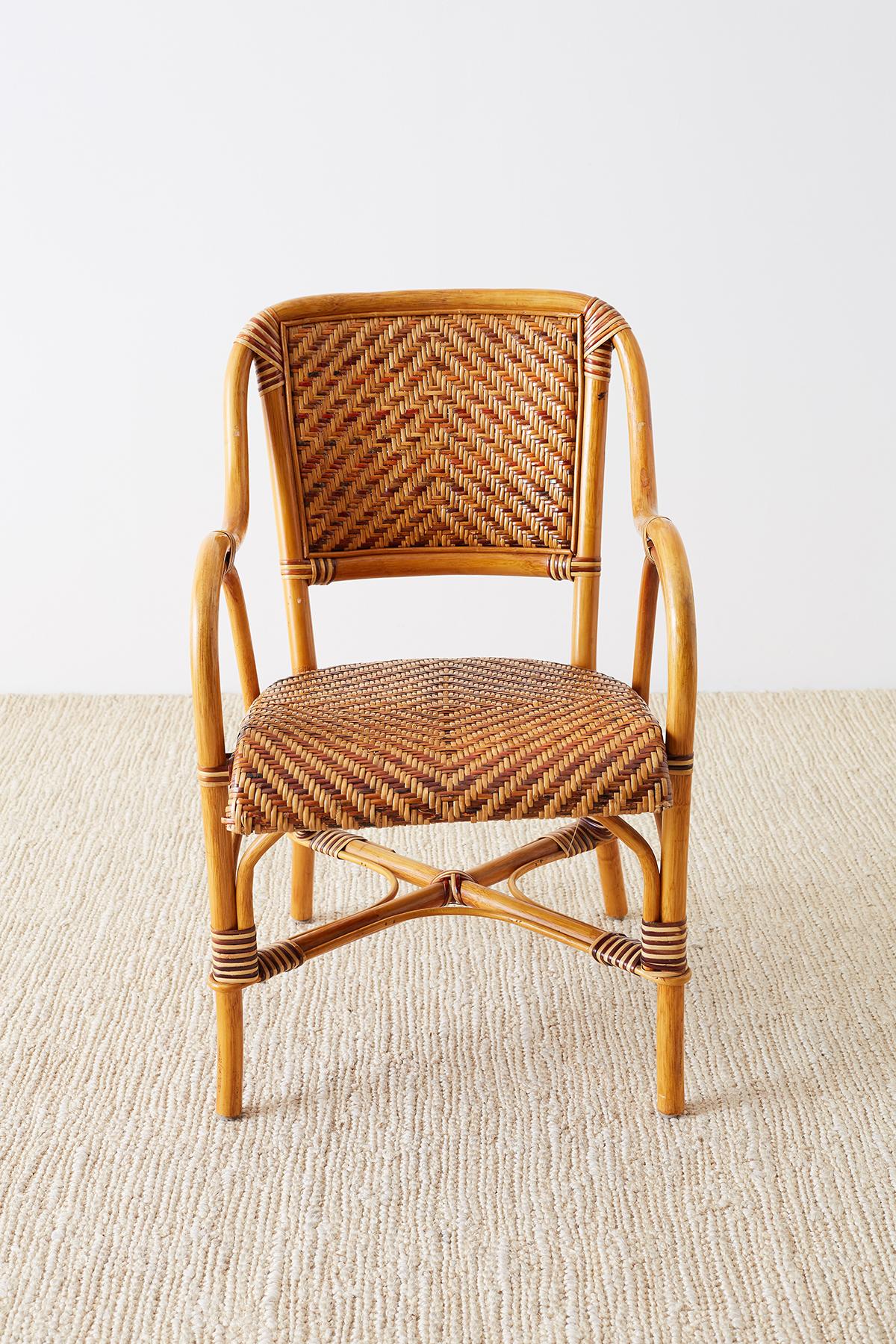 Hand-Crafted Woven French Bistro Style Rattan Dining Chairs