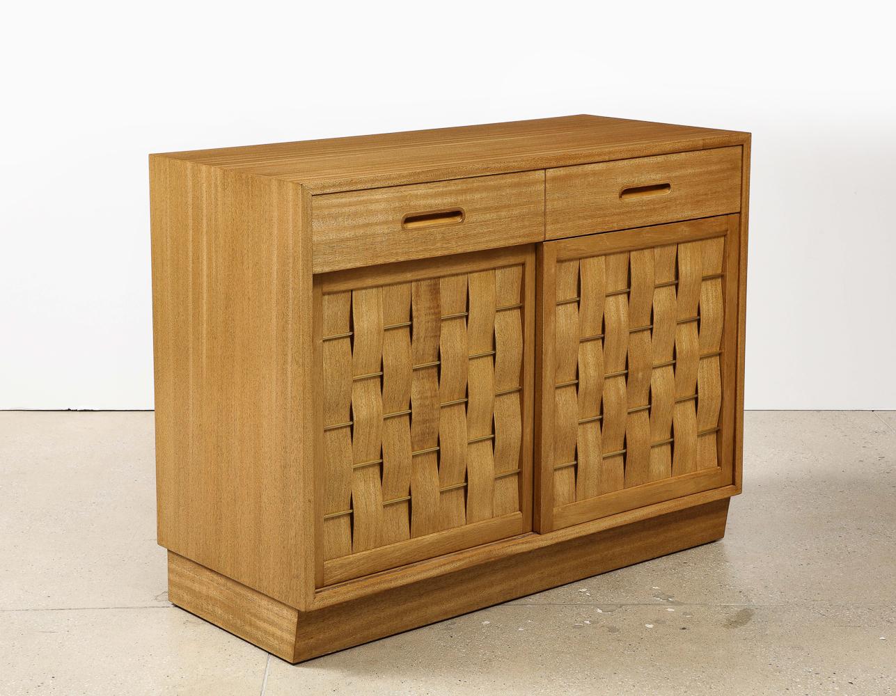 Mid-20th Century Woven Front Cabinet by Edward Wormley
