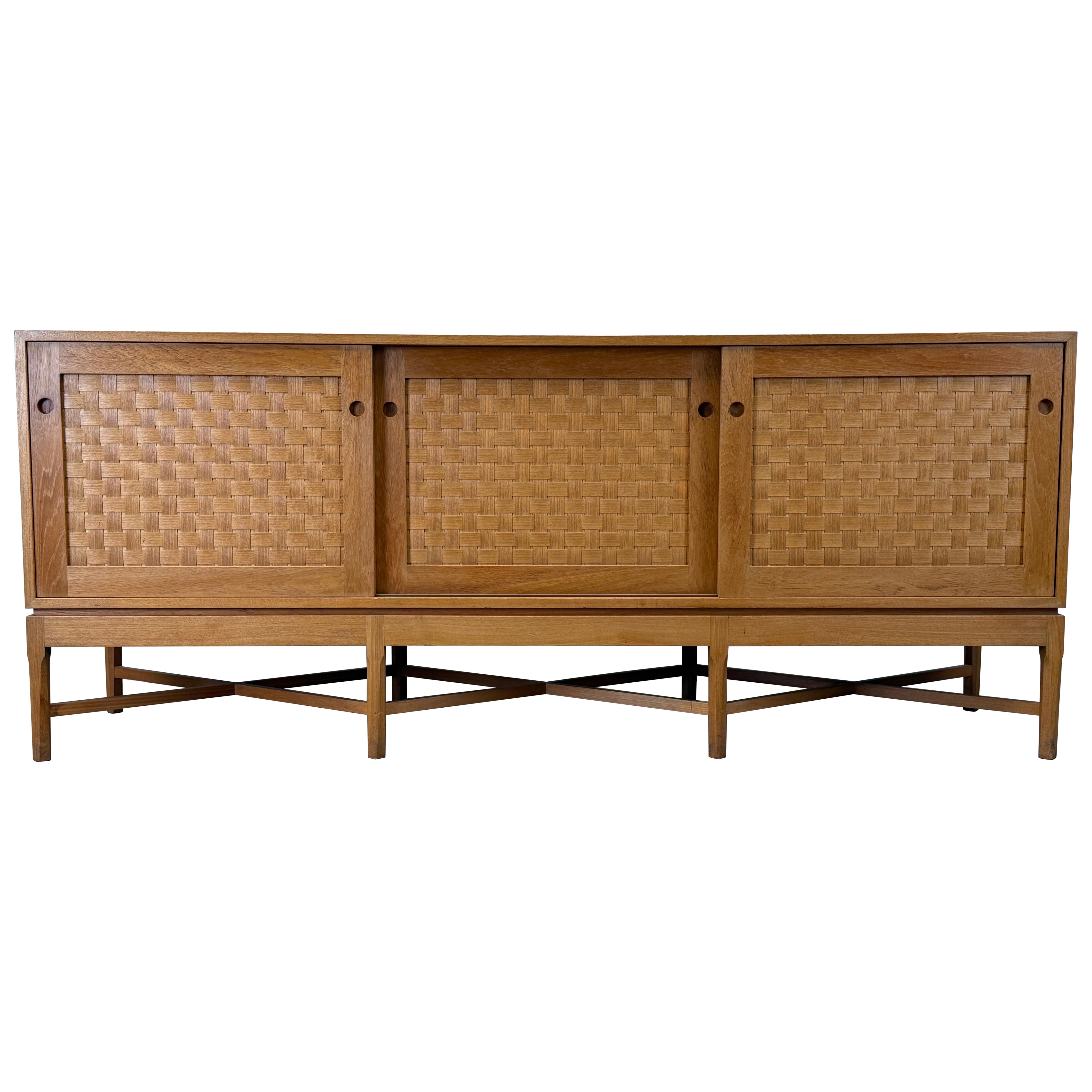 Woven Front Oak Cabinet by Ilse Rix