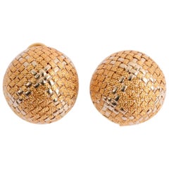Boucles d'oreilles Dome en or tissé