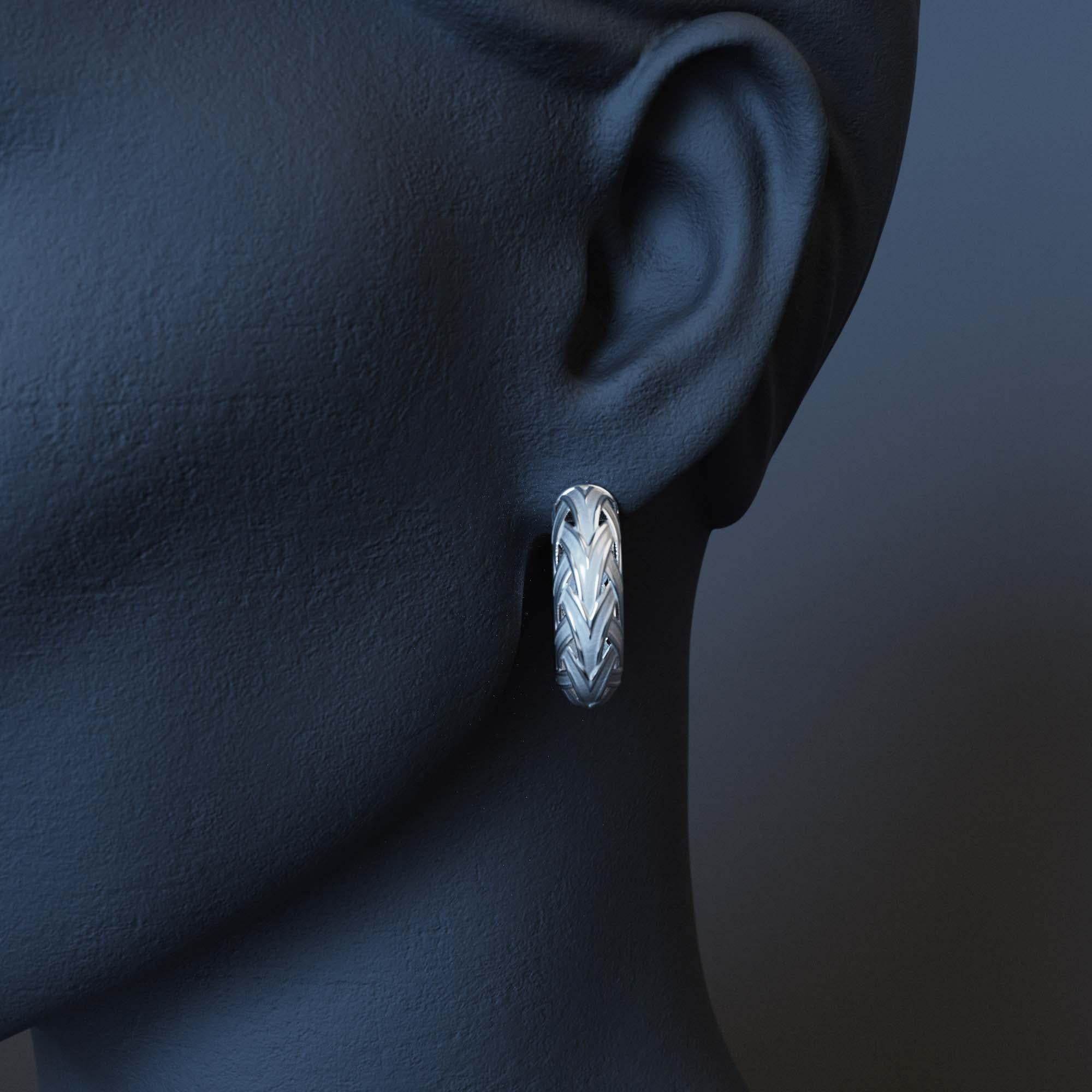 Pendientes de aro de oro tejido - Oltremare Gioiellir Oro macizo de 14k, Made in Italy en venta 8