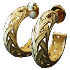 Geflochtene Goldohrringe - Oltremare Gioiellir 18k Massivgold, hergestellt in Italien