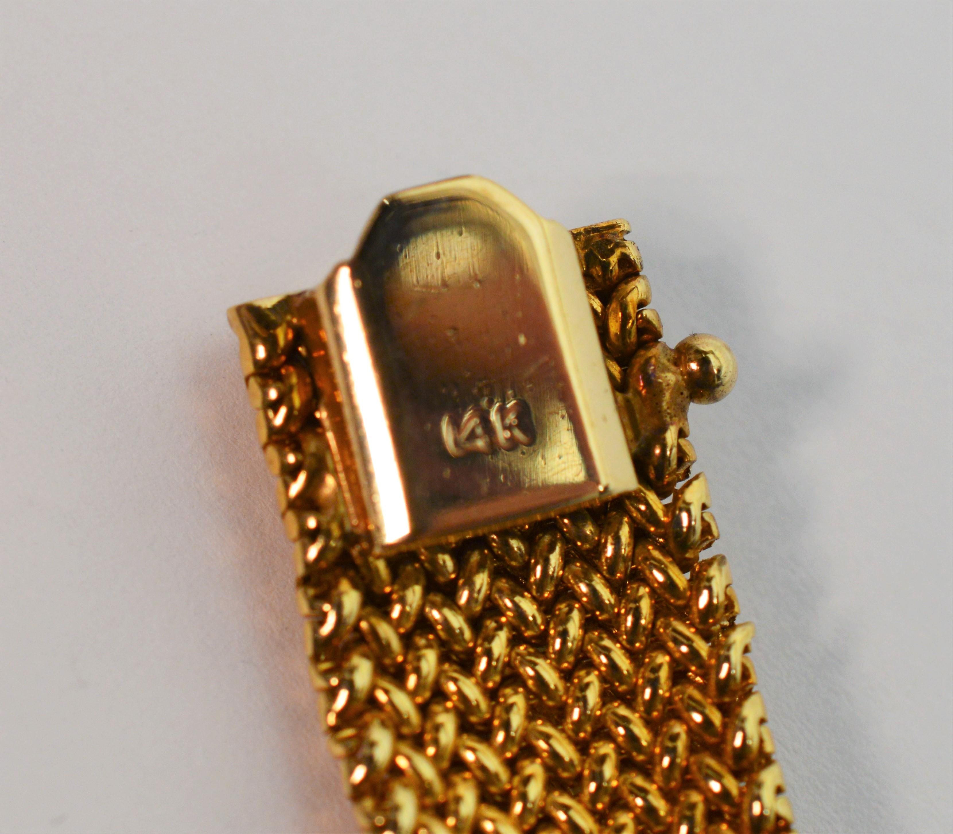 Bracelet en maille d'or tissée avec montre Mystery de Concord en vente 6