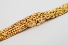 Woven Gold 14 Karat Yellow Bracelet with Mystery Watch by Concord