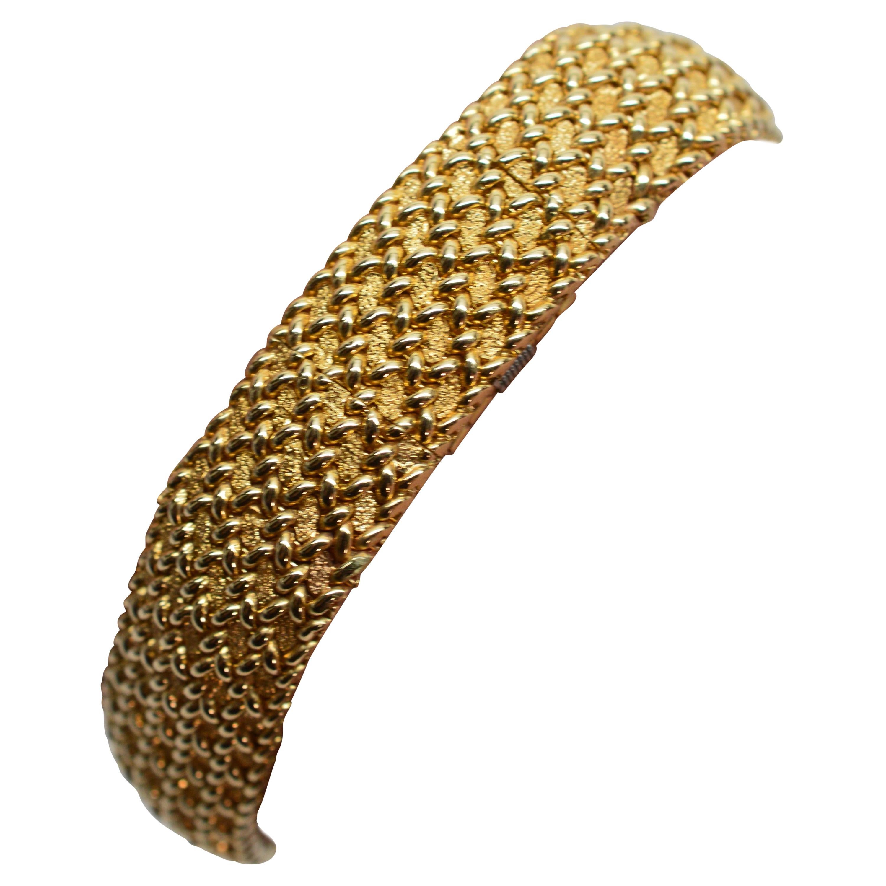 Woven Gold Mesh Bracelet with Mystery Watch by Concord
