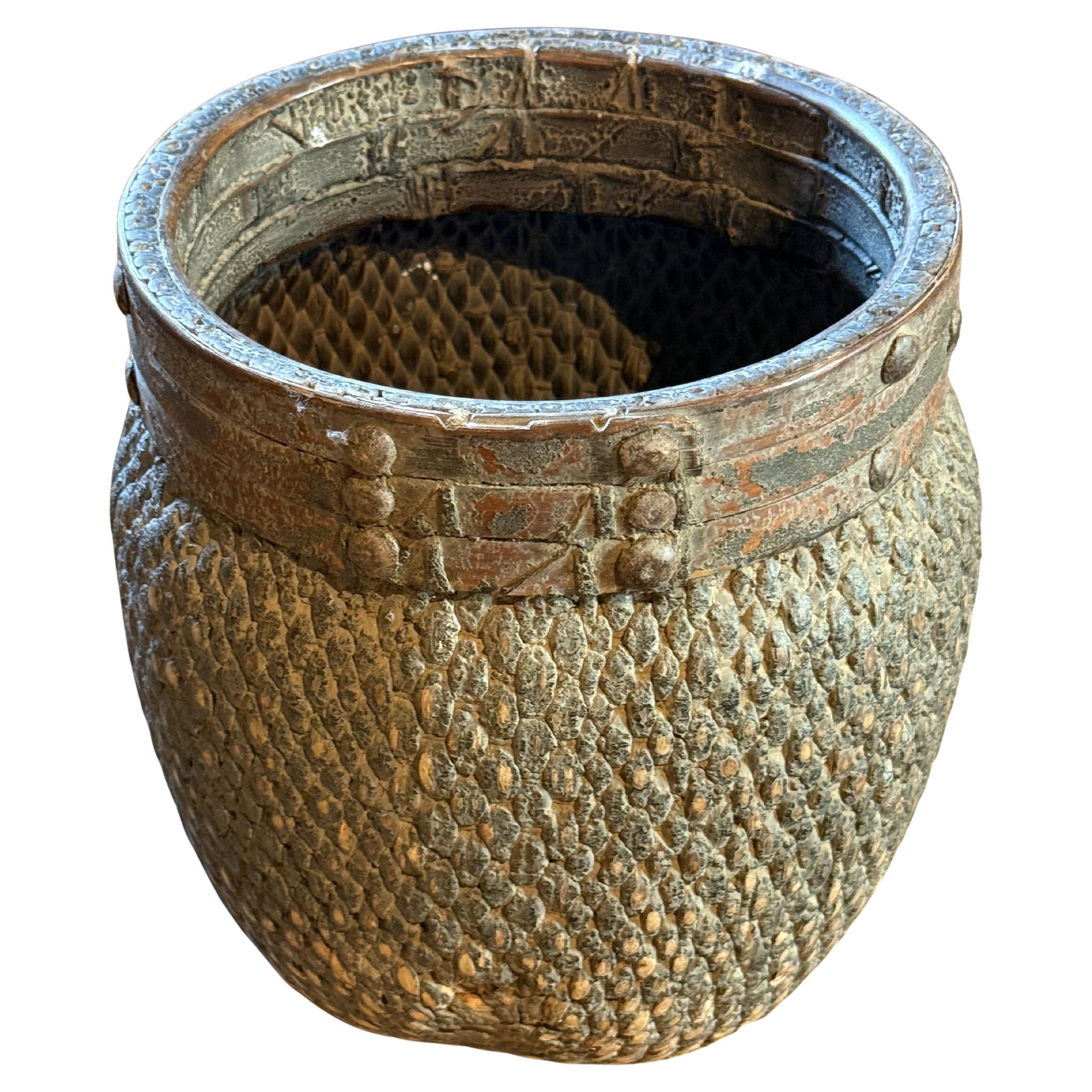 Woven Grain Storage Basket, China, 19th Century