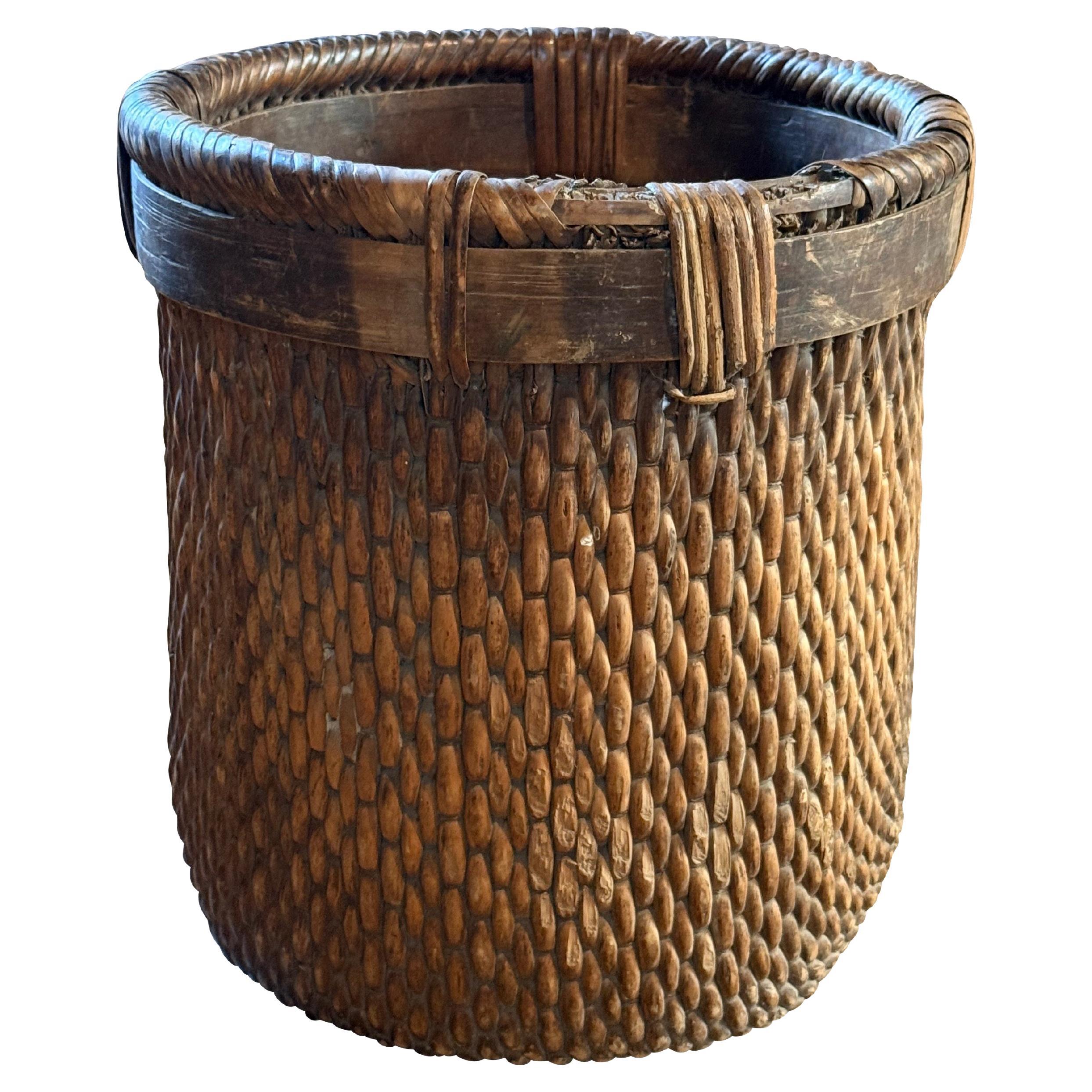 Woven Grain Storage Basket, China, 19th Century