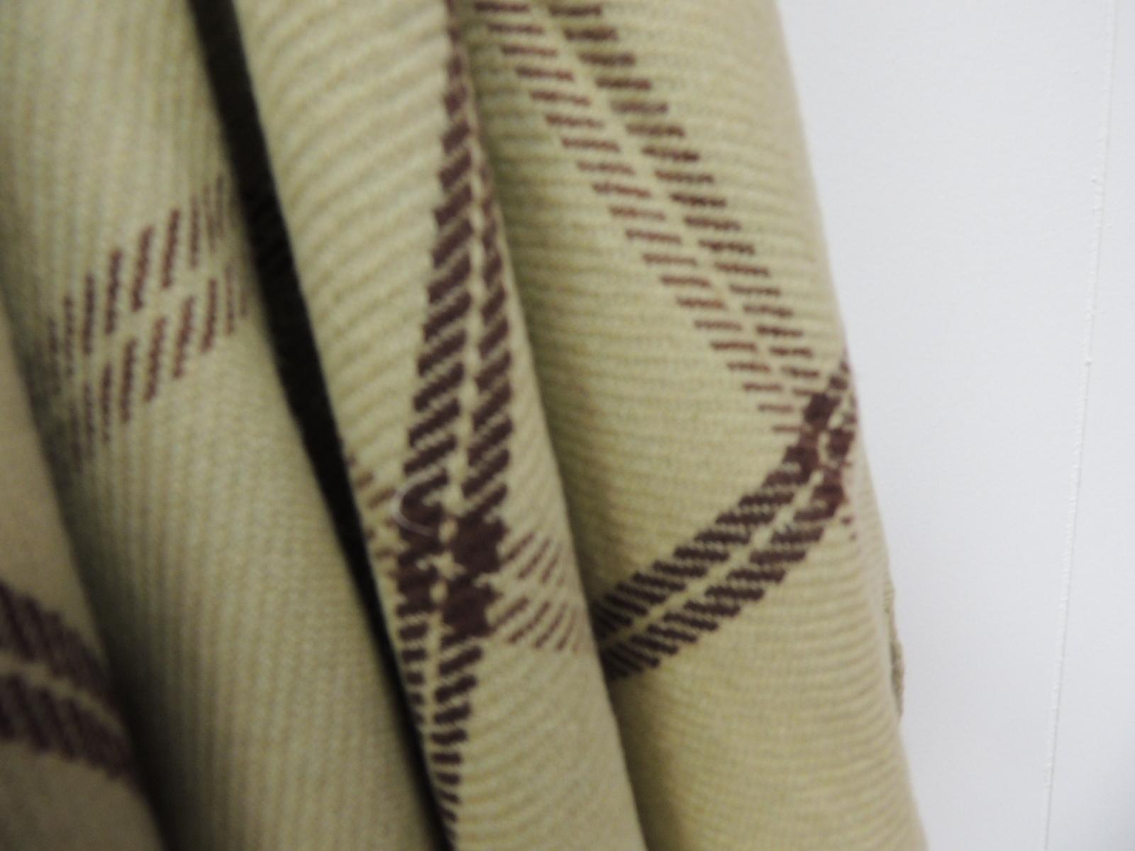 Hand-Crafted Woven Green and Brown Himalayan Cashmere Throw with Hand Knotted Fringes