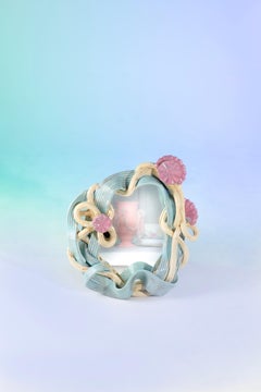 Woven High Fired Stoneware Mirror by Milan Pekař and Tereza Sluková