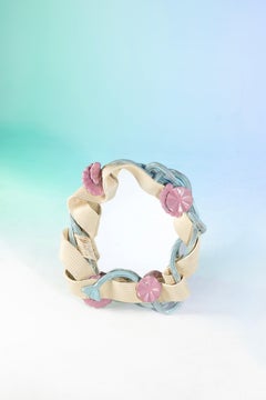 Woven High Fired Stoneware Mirror by Milan Pekař and Tereza Sluková