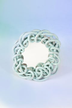 Woven High Fired Stoneware Mirror by Milan Pekař and Tereza Sluková