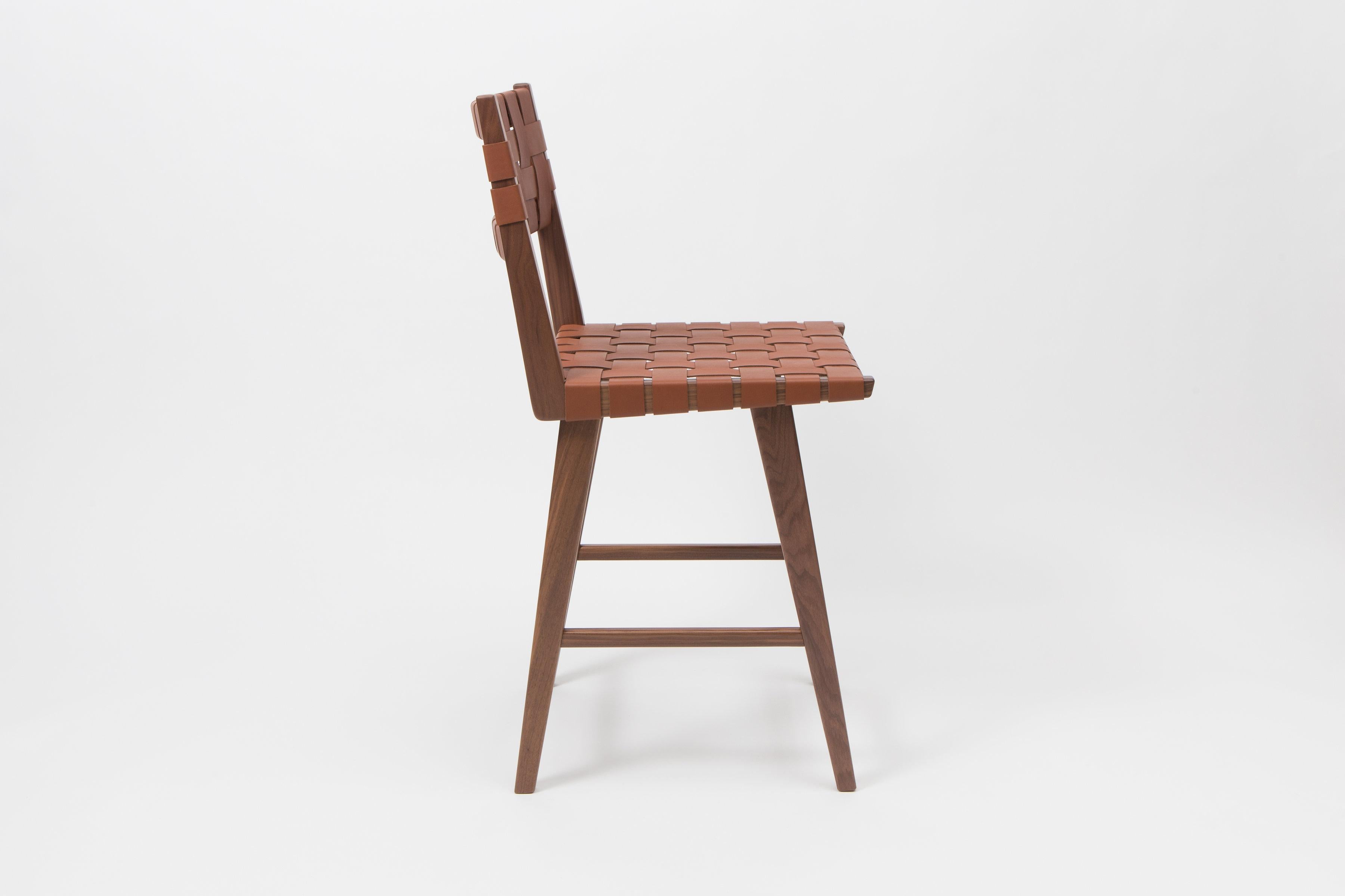 woven leather counter stool
