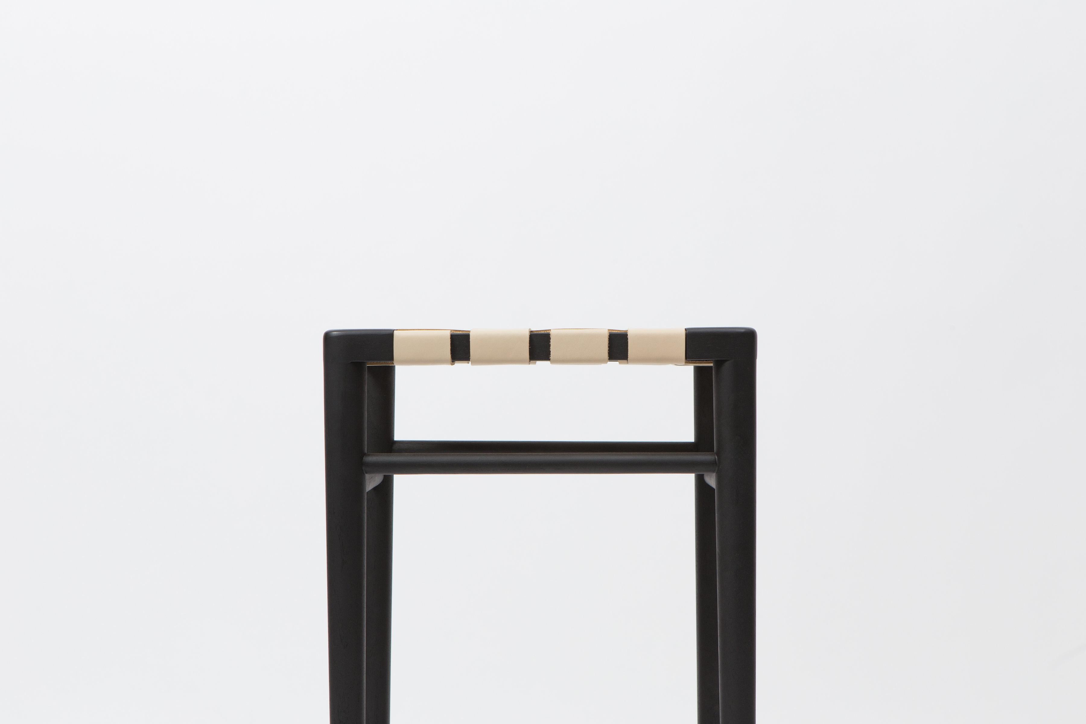 cream leather stool