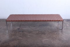 Woven Leather Bench by Estelle and Erwine Laverne