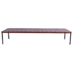 Vintage Woven Leather Bench by Estelle and Erwine Laverne