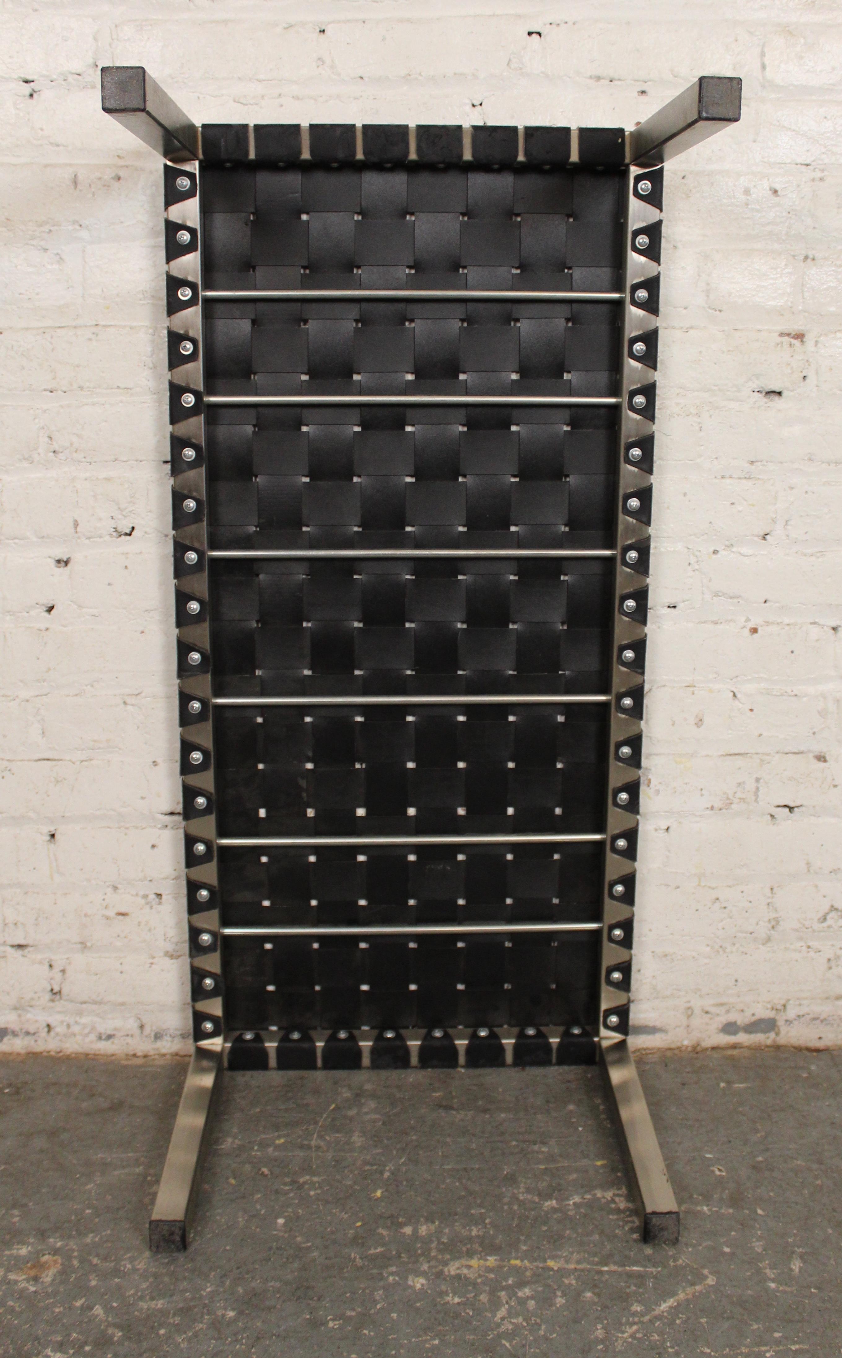 Woven Leather Bench For Sale 4