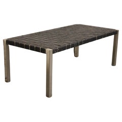 Woven Leather Bench