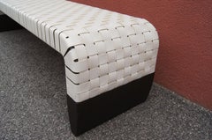 Woven Leather Brera Bench by Guglielmo Ulrich for Matteo Grassi