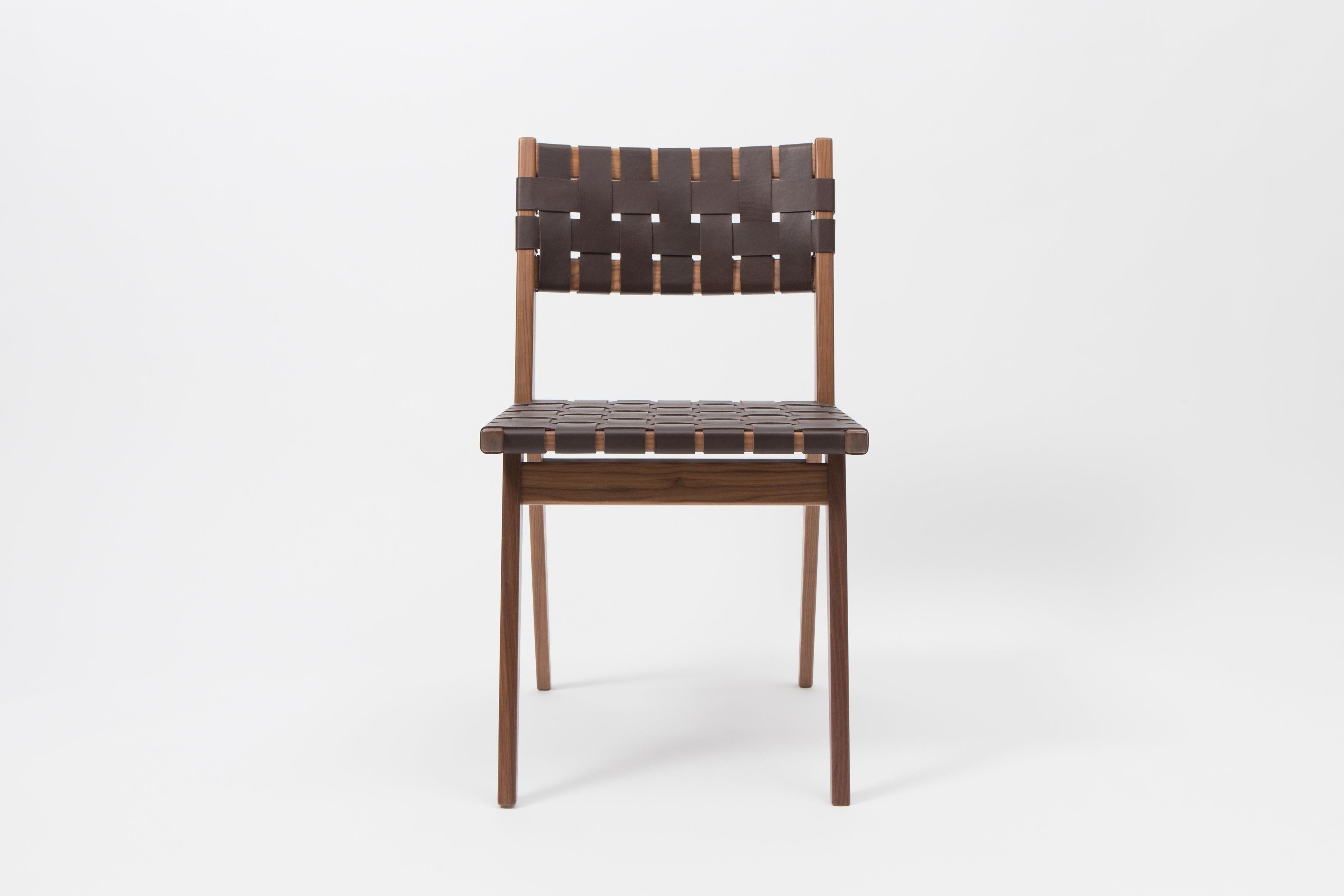 woven leather side chair