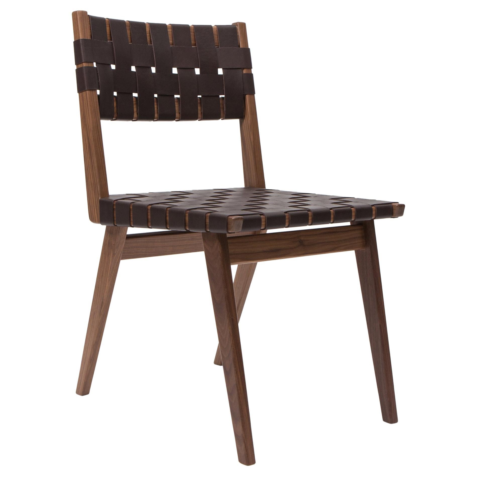 Woven Leather Dining Side Chair in Brown by Mel Smilow