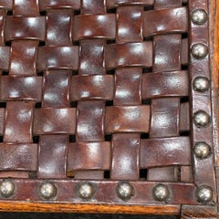 Woven Leather Footstool, England, 19th Century