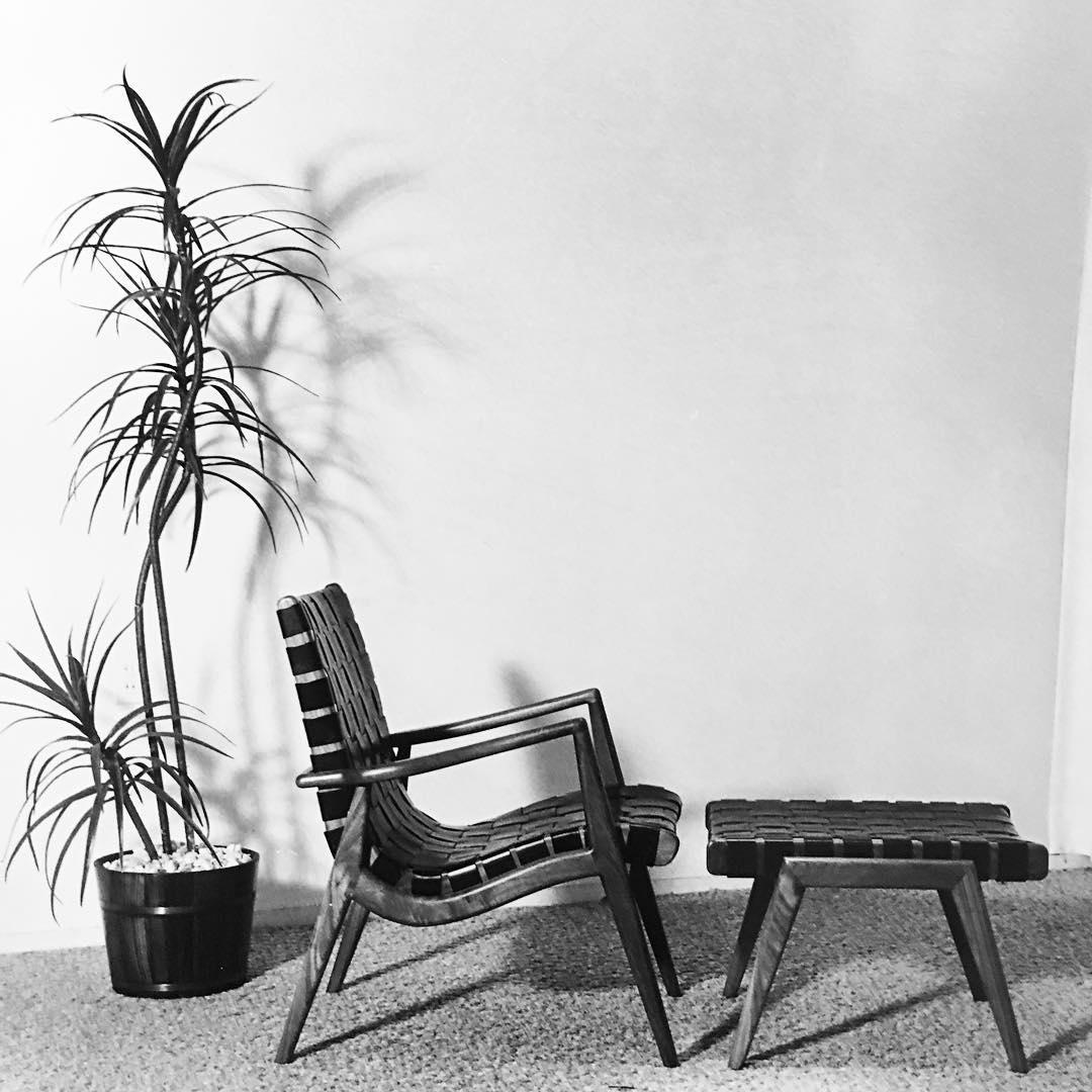 Chaise longue en cuir tressé et cuir noir par Mel Smilow Neuf - En vente à New York, NY