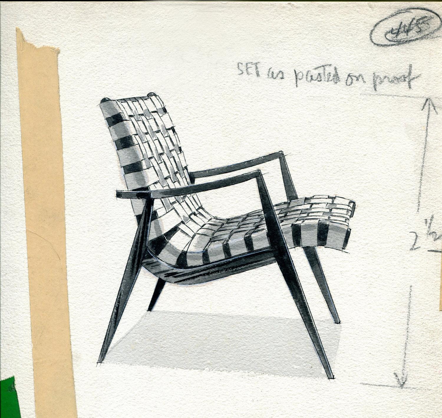 XXIe siècle et contemporain Chaise longue en cuir tressé et cuir noir par Mel Smilow en vente