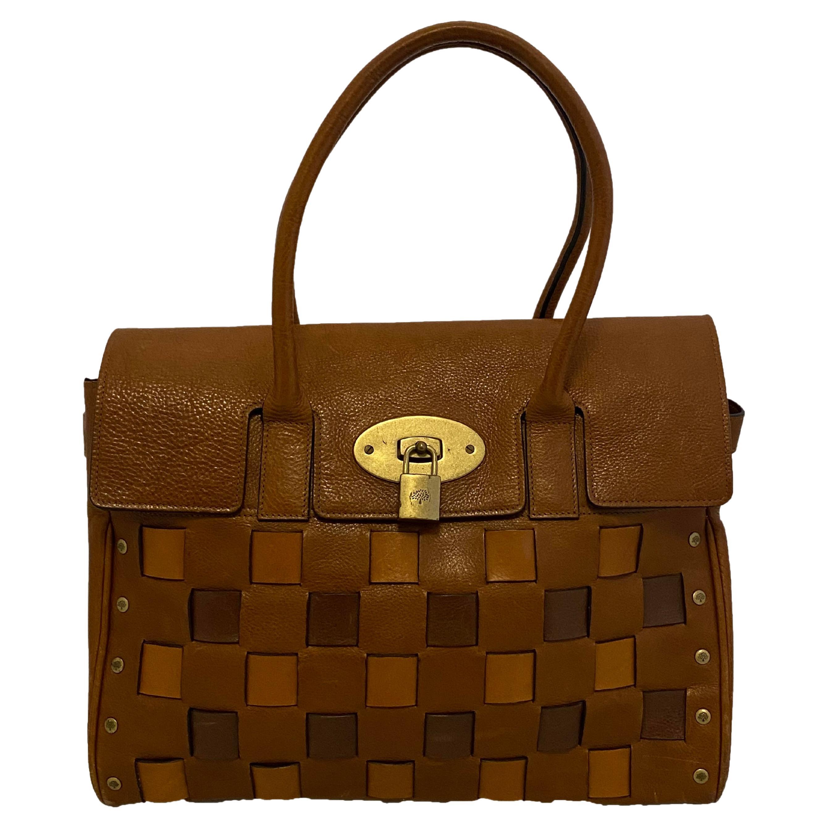 Woven Leather Mulberry Bayswater Bag For Sale