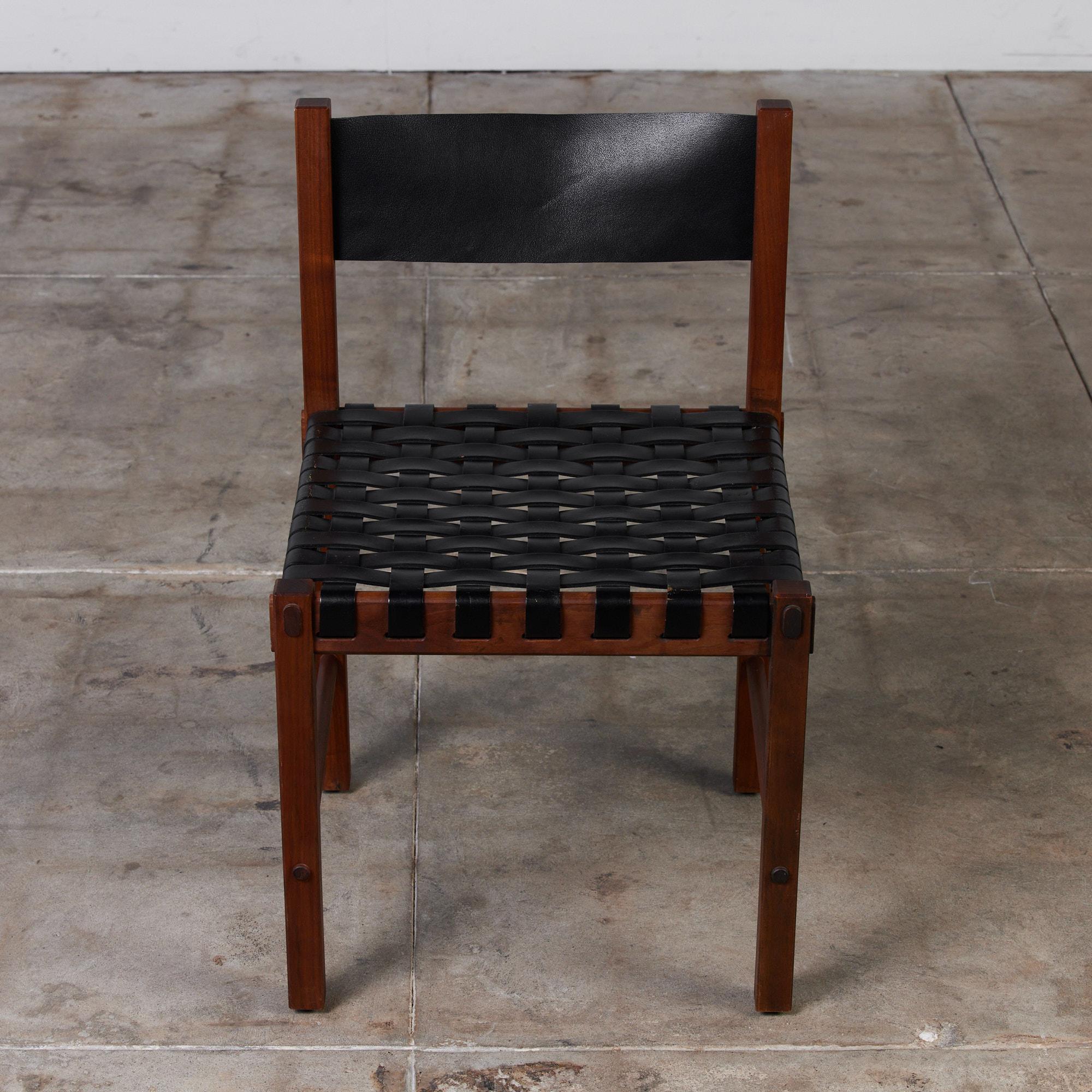 Woven Leather Side Chair by Robert Baron for Glenn of California In Good Condition In Los Angeles, CA