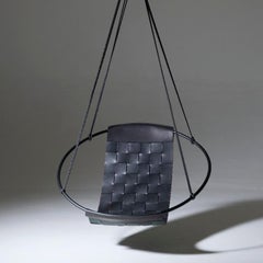 Woven Leather Sling Hanging Swing Chair