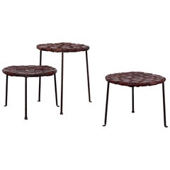 Woven Leather Stools by Lila Swift and Donald Monell