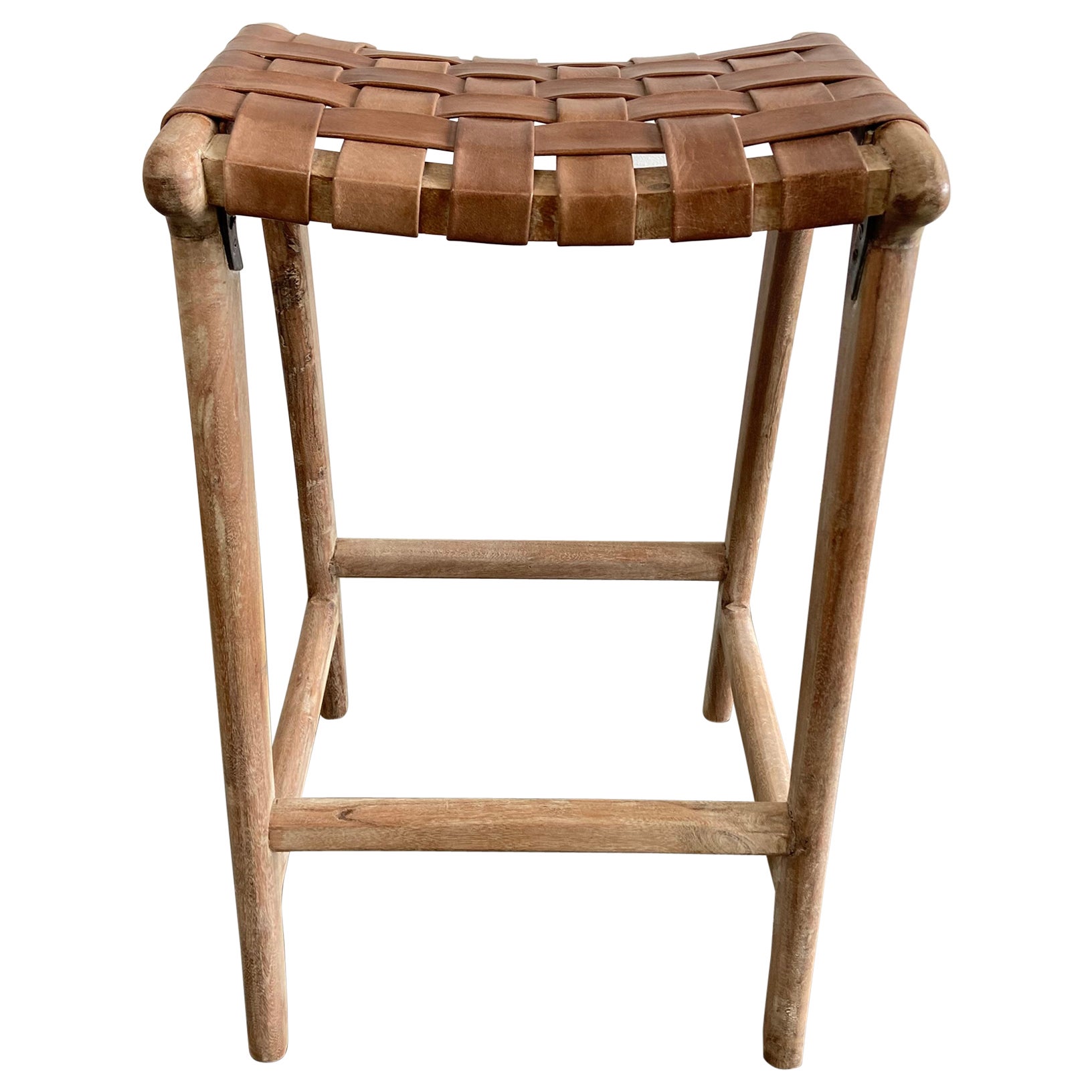 Woven Leather Strap Counter Stools