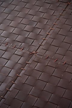 Woven Leather Strap Rug or Carpet