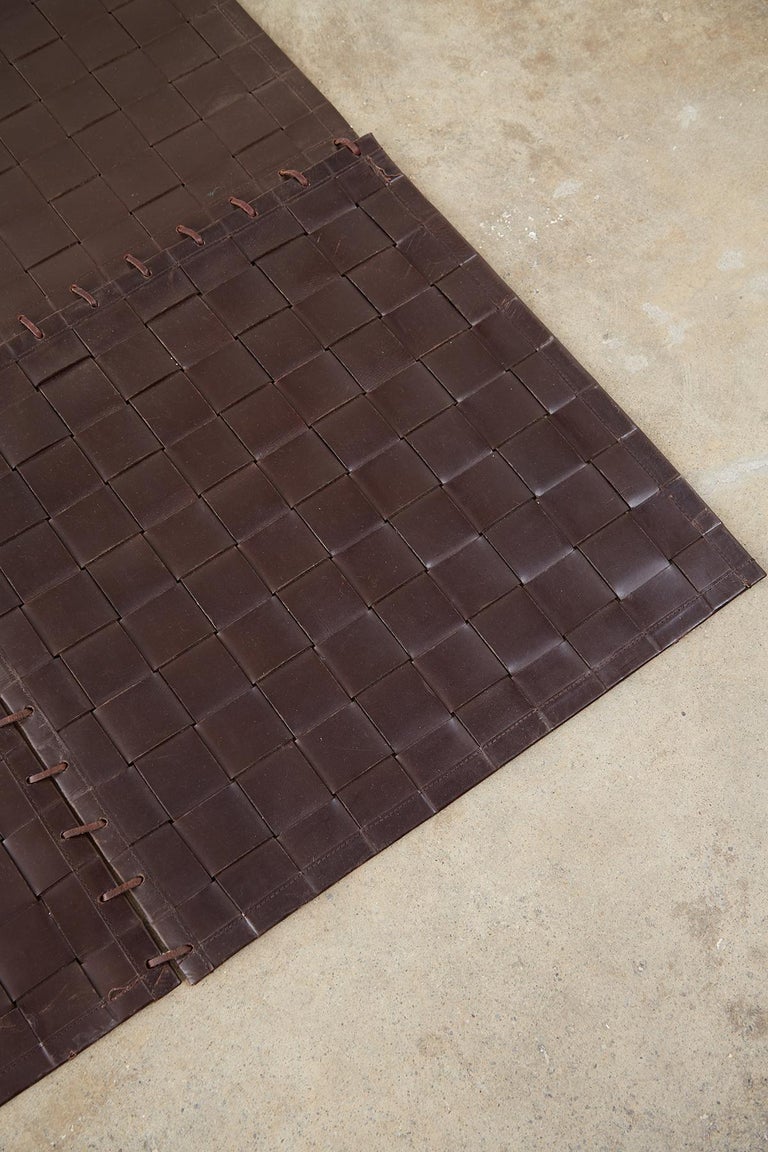 Woven Leather Strap Rug or Carpet For Sale at 1stDibs woven leather